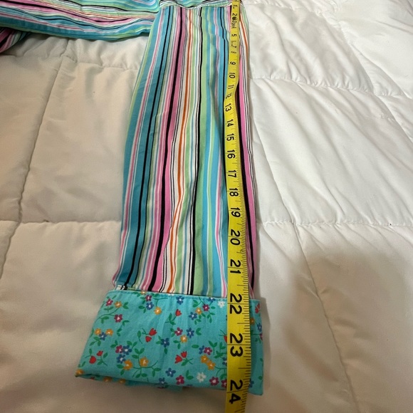 Shirtales Women’s Blouse Striped Ribbon Collar Flip Cuff Size M Long Sleeve - Picture 11 of 13